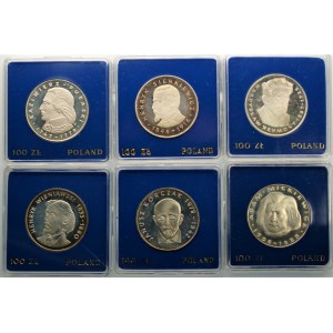 Monety Kolekcjonerskie - 6 x 100 złotych (1976-1979) - Puławski, Wieniawski, Reymont + inne