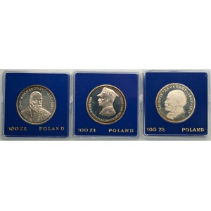  Monety Kolekcjonerskie - 3 x 100 złotych (1979-1981) - Kochanowski, Sikorski, Zamenhof
