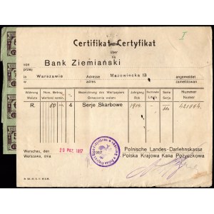 Rosja, Obligacja 50 rubli 1914 z Certyfikatem Polskiej Krajowej Kasy Pożyczkowej