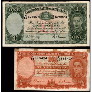 AUSTRALIA - 1 pound (ND) / 10 shillings ND (1939)