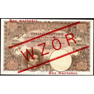 1000 złotych 1919 - WZÓR -