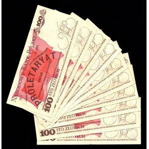 9 x 100 złotych 1974 - Seria B -