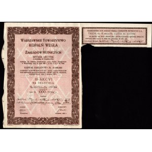 Warszawskie Towarzystwo Kopalń Węgla i Zakł. Hutniczych 10 x 1.000 złotych 1929
