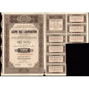 Lilpop, Rau, i Loewenstein Towarzystwo Przemysłowe Zakładów Mechanicznych - 5 x 100 złotych 1937