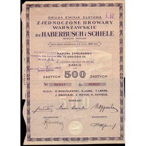 Zjednoczone Browary Warszawskie Haberbusch i Schiele - Em.2 - 5 x 500 złotych