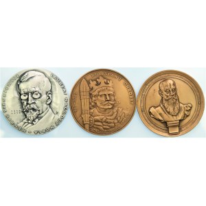 Zestaw 3 szt. Medali - H. Sienkiewicz, Bolesław Chrobry, Hetman W. Rzewuski
