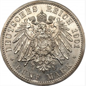 NIEMCY - Prusy - Wilhelm II - 5 marek 1901 - (A) Berlin