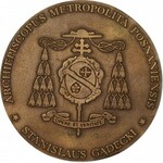 Medal za zasługi dla kultury Chrześcijańskiej z dedykacją sygnowaną przez abp Stanisława Gądeckieg
