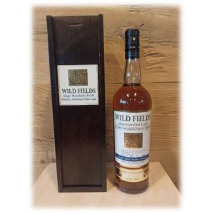 Wild Fields American Oak Cask Single Malt Barley Polish Whisky in wooden box 0,7L 46,5% w zestawie z 2 szklankami do degustacji