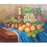 Maria Kowalczyk-Pożoga, Still life-fruit on the table, 1994