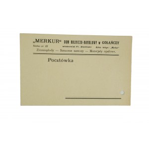 [GOŁAŃCZ] Merkur Dom Rolniczo-Handlowy w Gołańczy właściciel Fr. Zieliński, POCZTÓWKA z 30 października 1931r.