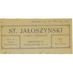 [INOWROCŁAW] St. Jałoszyński krawiec damski RACHUNEK z 1913r.