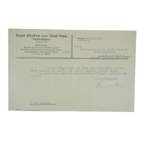 [POZNAŃ] Hugo Chodan dawniej Paul Seler Maszyny Rolnicze KORESPONDENCJA z dnia 18.6.1930r.
