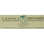 [POZNAŃ] L. Kapela Drukarnia Introligatornia Fabryka stempli KORESPONDENCJA z dnia 13.8.1932r.
