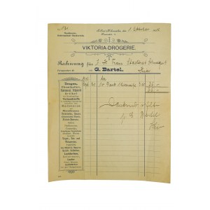 [INOWROCŁAW] Viktoria - Drogerie G. Bartel RACHUNEK z dnia 1.10.1916r.
