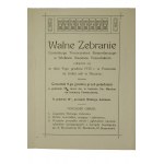 Walne Zebranie Centralnego Towarzystwa Gospodarczego we Wielkiem Księstwie Poznańskiem - imienna karta wstępu, informacja, komplet kuponów do głosowania, RZADKIE,