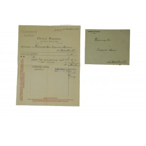 HIPOLIT ROBIŃSKI Hurtowny handel win [z błędem] Poznań ul. św. Marcina 23, datowany 21 kwietnia 1916r.