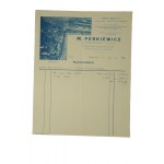 M. Perkiewicz Ludwikowo Fabryka ceramiczna , cegielnia i tartak RACHUNEK, KOPERTA i KWIT ZAPŁATY, maj 1935r.