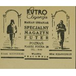 [POZNAŃ] Marian Urbaniak Futro Elegancja Specjalny magazyn futer, POCZTÓWKA z reklamą
