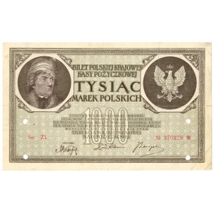 FAŁSZERSTWO Z EPOKI - 1.000 marek polskich 1919 - seria ZI Falsyfikat z epoki, NIE OSTEMPLOWANY