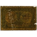 FAŁSZERSTWO Z EPOKI - 5 złotych 1925 - seria C z perforacją FAŁSZYWY