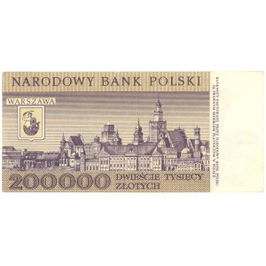 200.000 złotych 1989 - seria B - Heidrich - autograf projektanta A. Heidricha - RZADKOŚĆ