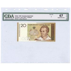 20 złotych 2009 - Juliusz Słowacki - niski numer 0000991 - GDA 67 EPQ