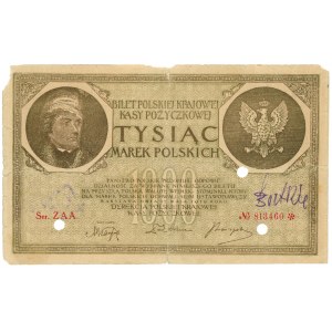 FAŁSZERSTWO Z EPOKI - 1.000 marek polskich 1919 - Ser. ZAA.