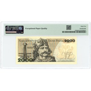 2.000 złotych 1979 - seria AL 1000013 - ciekawa numeracja - PMG 65 EPQ