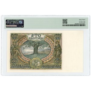 100 złotych 1934 - seria BH. - dodatkowy znak wodny +X+ - PMG 63