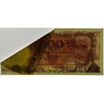 100 złotych 1986 - seria SR - zagięcie podczas cięcia