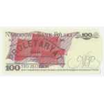 100 złotych 1986 - seria SR - zagięcie podczas cięcia