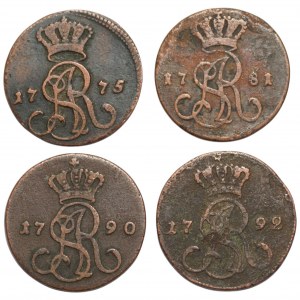Poniatowski, Set of pennies 1775-92 - including 1781