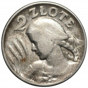 II RP, 2 złote 1925 Kobieta i kłosy, Filadelfia (bez kropki)
