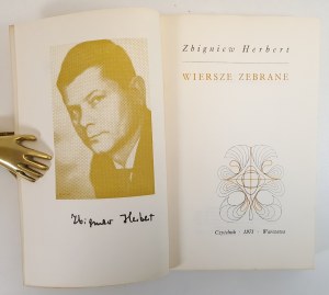 HERBERT Zbigniew - WIERSZE ZEBRANE WYDANIE 1, Warsaw 1971.