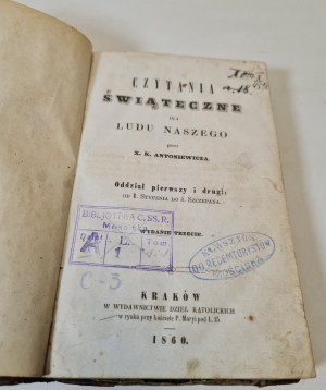 ANTONIEWICZ KAROL - HOLY READINGS FOR OUR PEOPLE / SCIENCES AND PRETTY SPEAKS