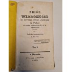 GĄSIOROWSKI Ludwik - ZBIÓR WIADOMOŚCI DO HISTORYI SZTUKI LEKARSKIEJ W POLSCE tom I wyd. 1839