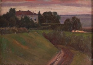 Stanisław Straszkiewicz (1870 Warszawa - 1925 Warszawa), Pejzaż o zachodzie słońca, 1924