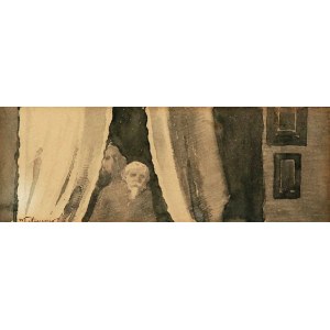 Włodzimierz Tetmajer (1861 - 1923), Scena we wnętrzu - postać ojca artysty