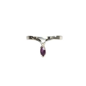 Silver ring with pink eye (925)
