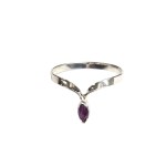Silver ring with pink eye (925)