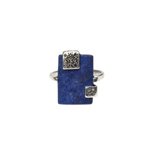 Srebrny pierścionek z lapis lazuli (925)