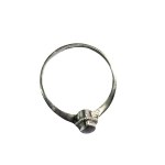 Silver ring with gray-black eyelet (925)
