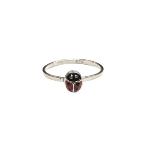Children's silver ring ladybug (835)