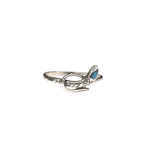 Silver snake ring with turquoise (925)