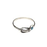 Silver snake ring with turquoise (925)