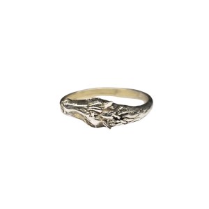 Silver wolf ring