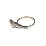 Silver wolf ring