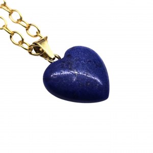 Goldkette mit Lapislazuli-Herz-Anhänger (585)