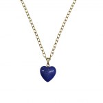 Goldkette mit Lapislazuli-Herz-Anhänger (585)